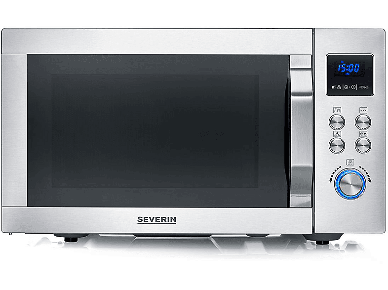 Severin MW 7918 CrispyWave Mikrowelle mit Grill- und Heißluftfunktion (900 Watt, Freistehend , Silber) — Foto 4 von 5