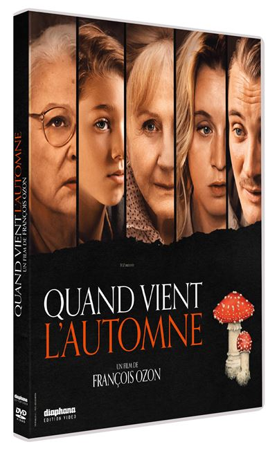 Couverture DVD : Affiche de film avec des visages et un champignon rouge.