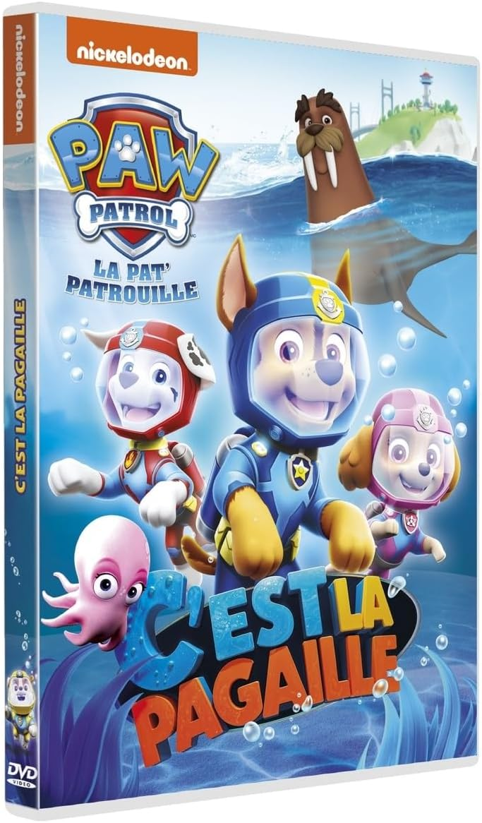 Couverture DVD: Pat' Patrouille, personnages animés dans une scène sous-marine.