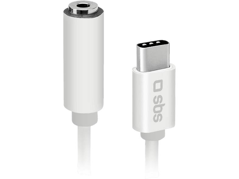 Sbs Mobile Adapter Usb-c Naar Jack 3.5mm Ac-adapter 009 M Wit afbeelding