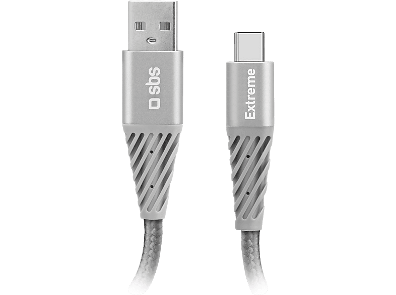 Sbs Mobile Usb-c Naar Unbreakable Braided 1.5m Kabel 15 M Zwart afbeelding
