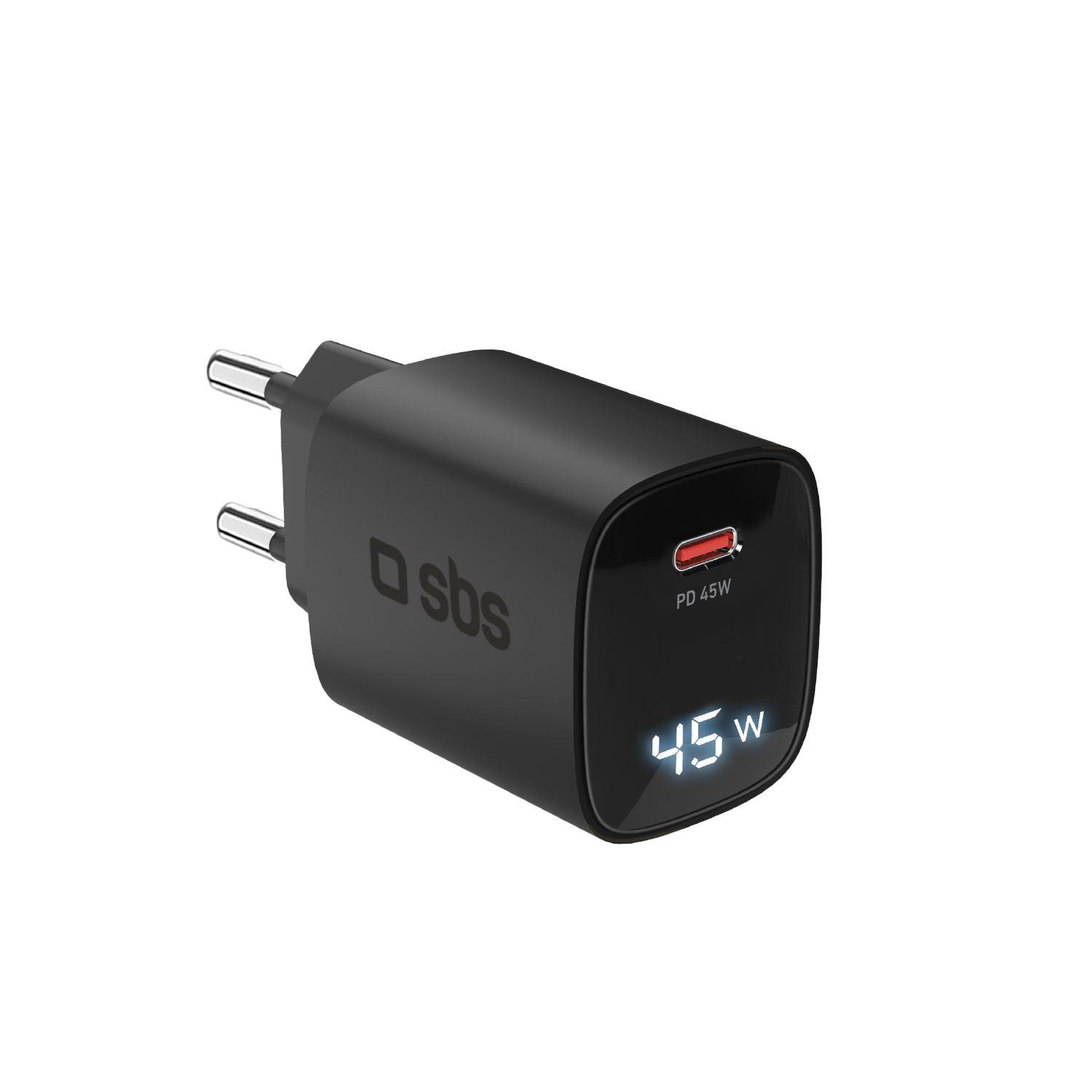 Sbs Wall Charger Usb-c 45w Lcd Thuislader