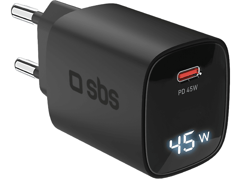 Chargeur secteur Sbs USB-C 45W avec écran LCD