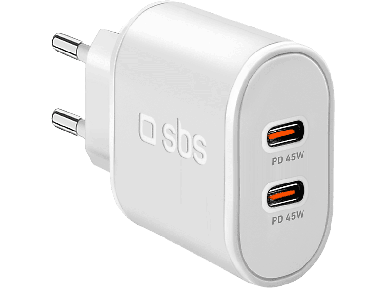 Sbs Wall Charger 2xusb-c 45w White
