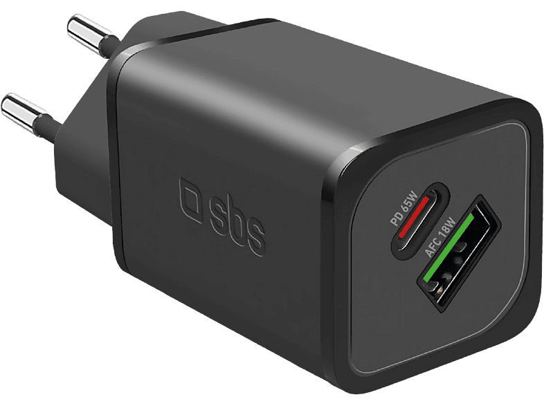 Sbs Chargeur Mural 65W USB-C et 18W USB-A
