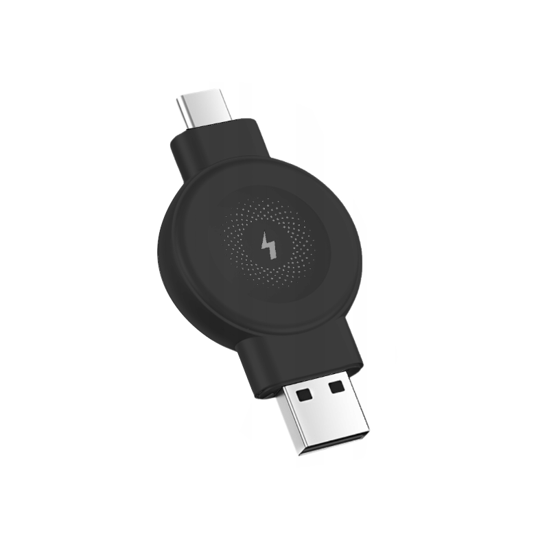XO CX026 vezeték nélküli óratöltő, USB-A/C, fekete (WATCHCH-CX026-BK)