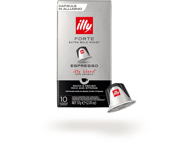 Cápsulas monodosis - Illy Tueste Forte, 100% Arábica, Compatible con Nespresso®