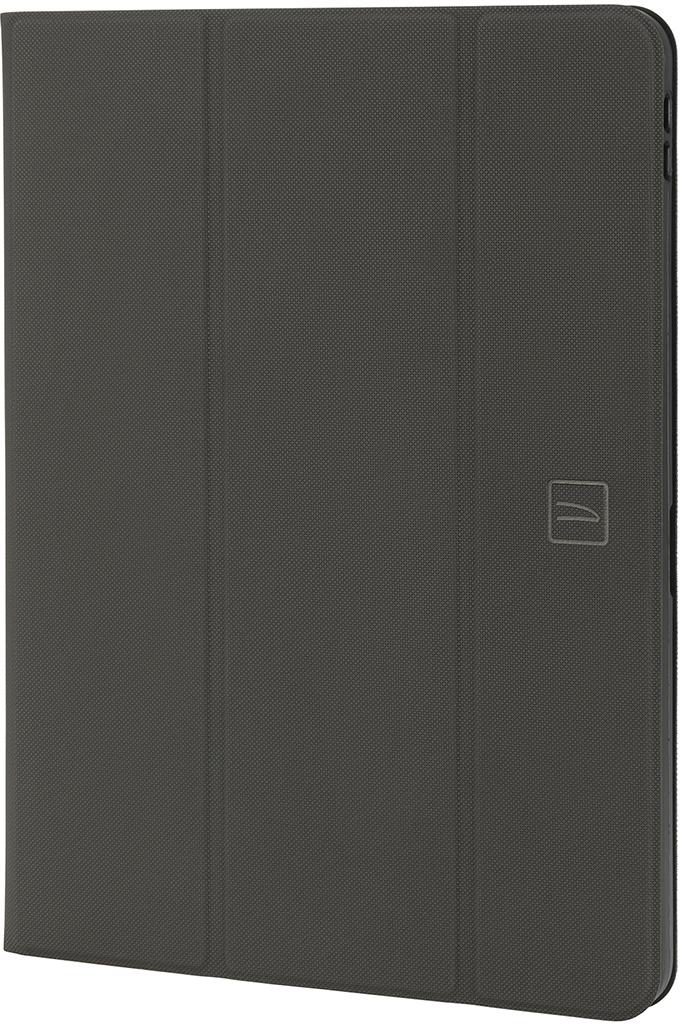 Eine geschlossene schwarze Tablethülle.