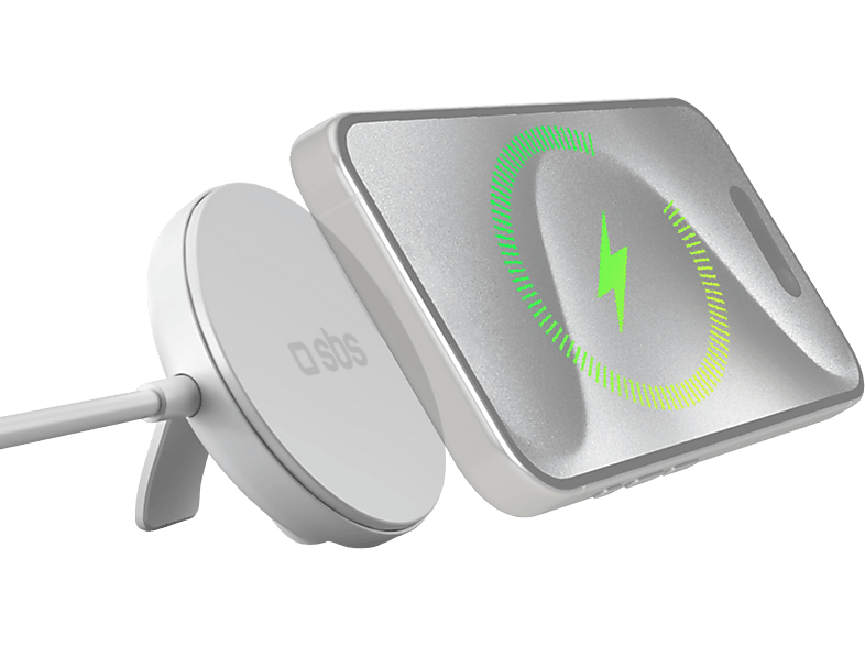 Sbs Wireless Charger 15w Qi2 Stand White