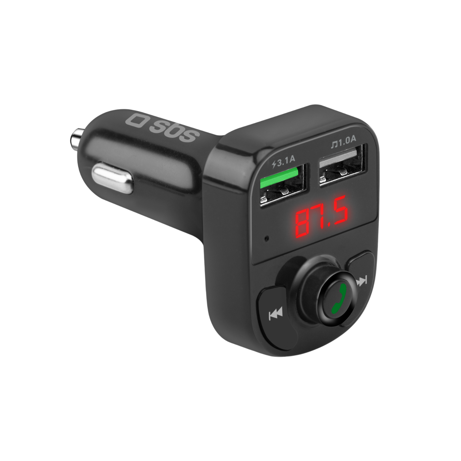 Sbs Car Charger & Fm Bluetooth Receiver 2xusb-a 15w Autolader