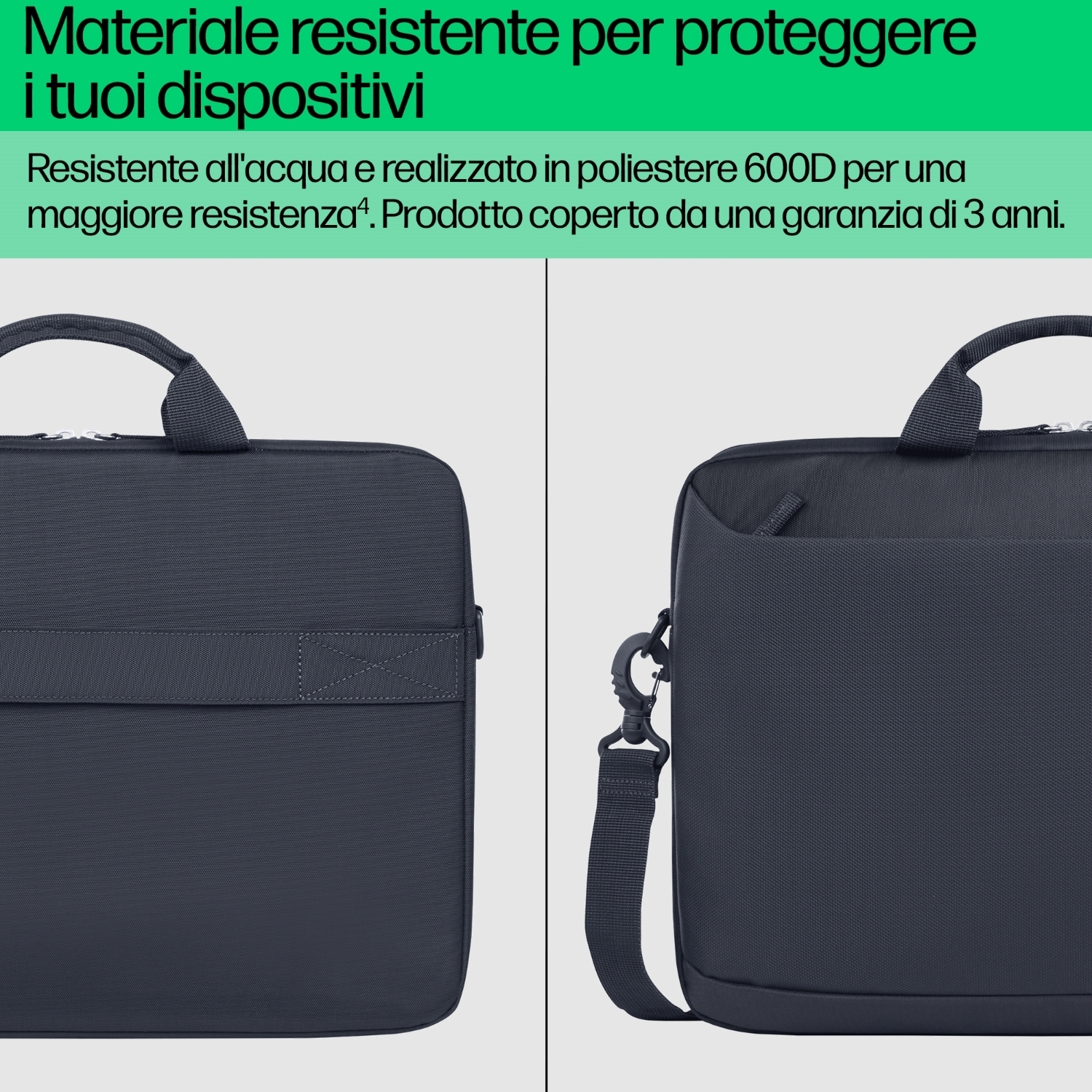 Due valigette blu navy, testo italiano sopra.