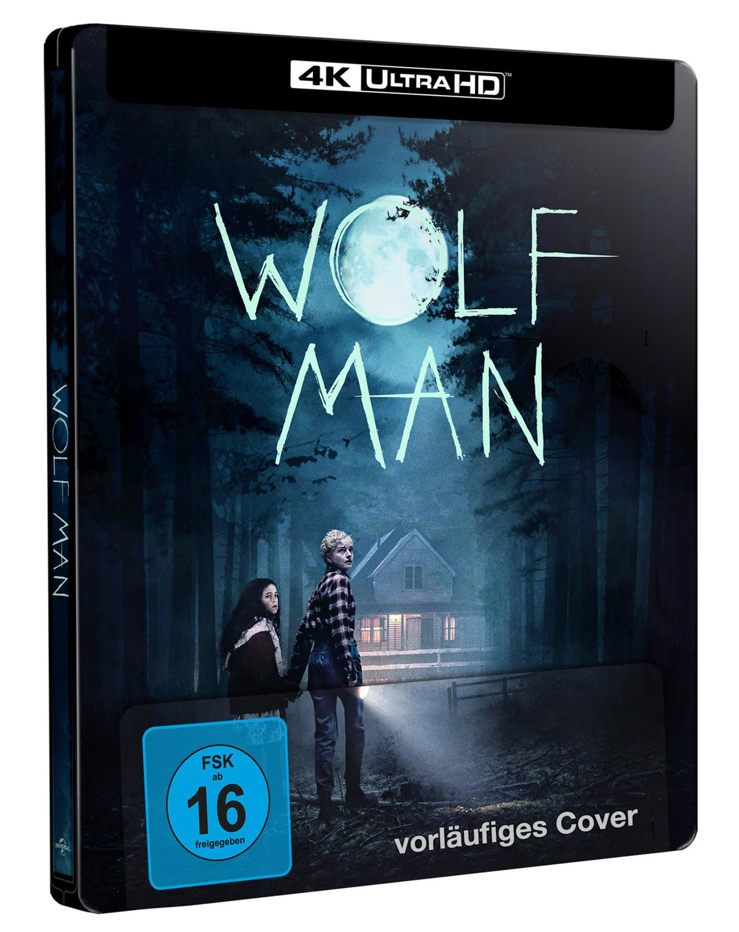 DVD-Hülle von Wolfman. Zeigt ein Paar, das auf ein Haus in einem Wald zugeht.