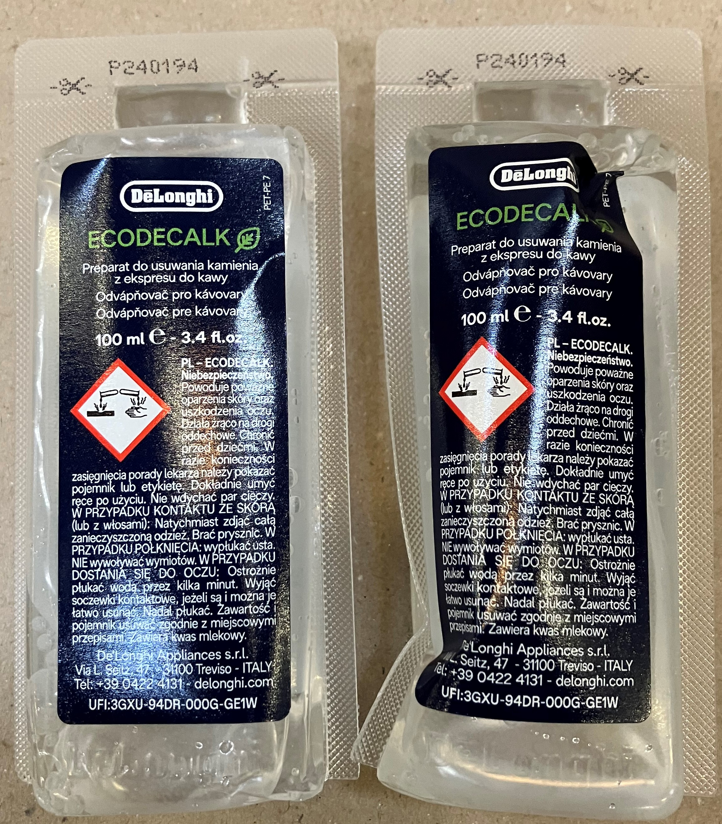 OUTLET- Odkamieniacz DE LONGHI EcoDecalk 2x100 ml Wielokolorowy