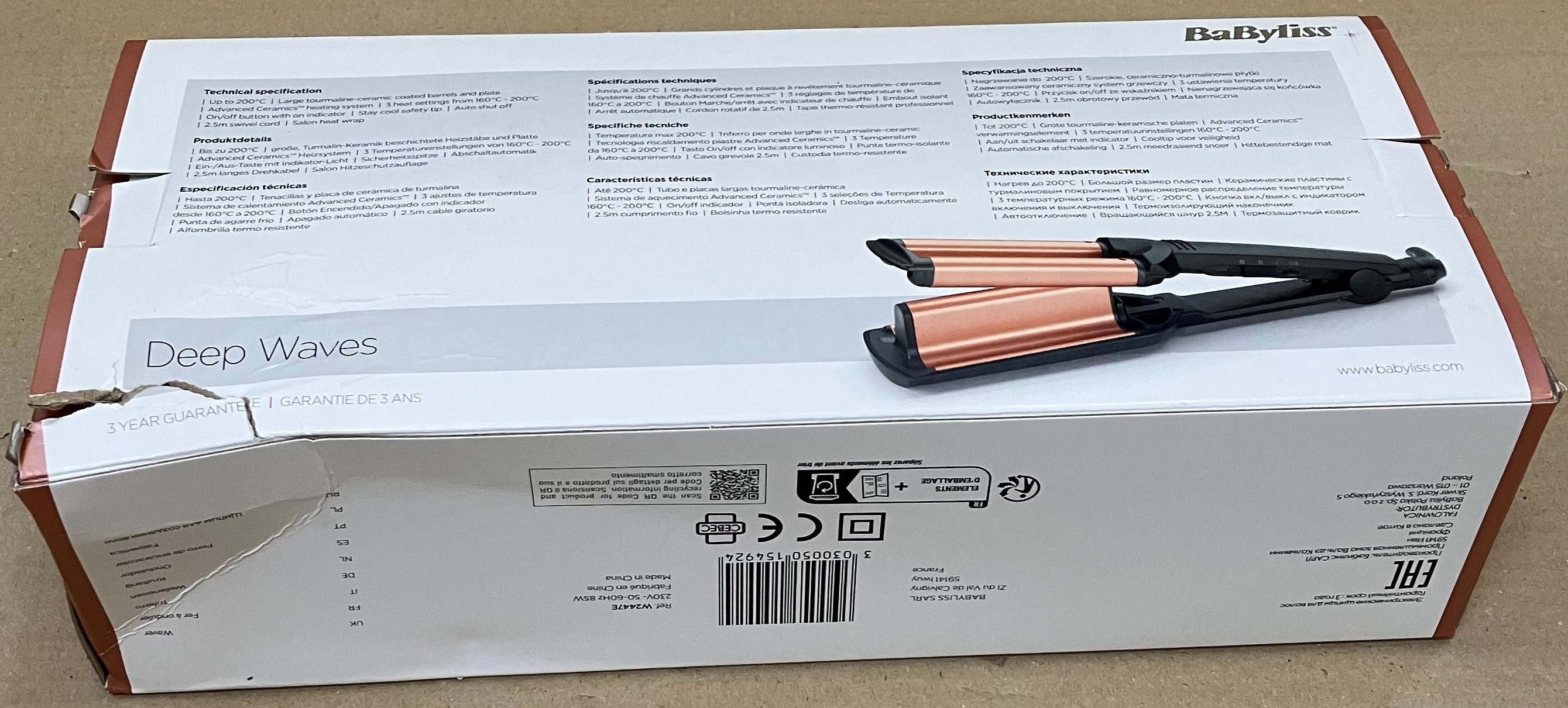 OUTLET - Falownica do włosów BABYLISS W2447E Deep Waves Czarno-złoty