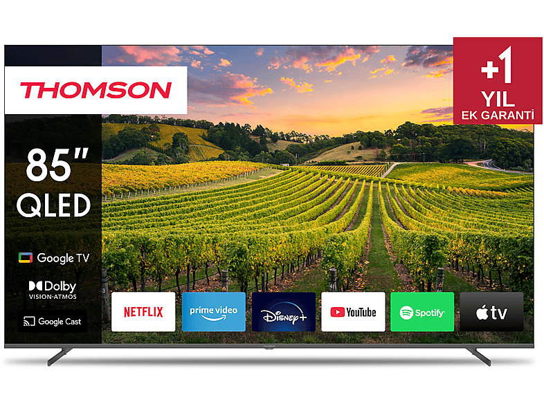 THOMSON 85QG5S14 85 inç 216 Ekran Uydu Alıcılı Ultra HD 4K Google Smart QLED TV