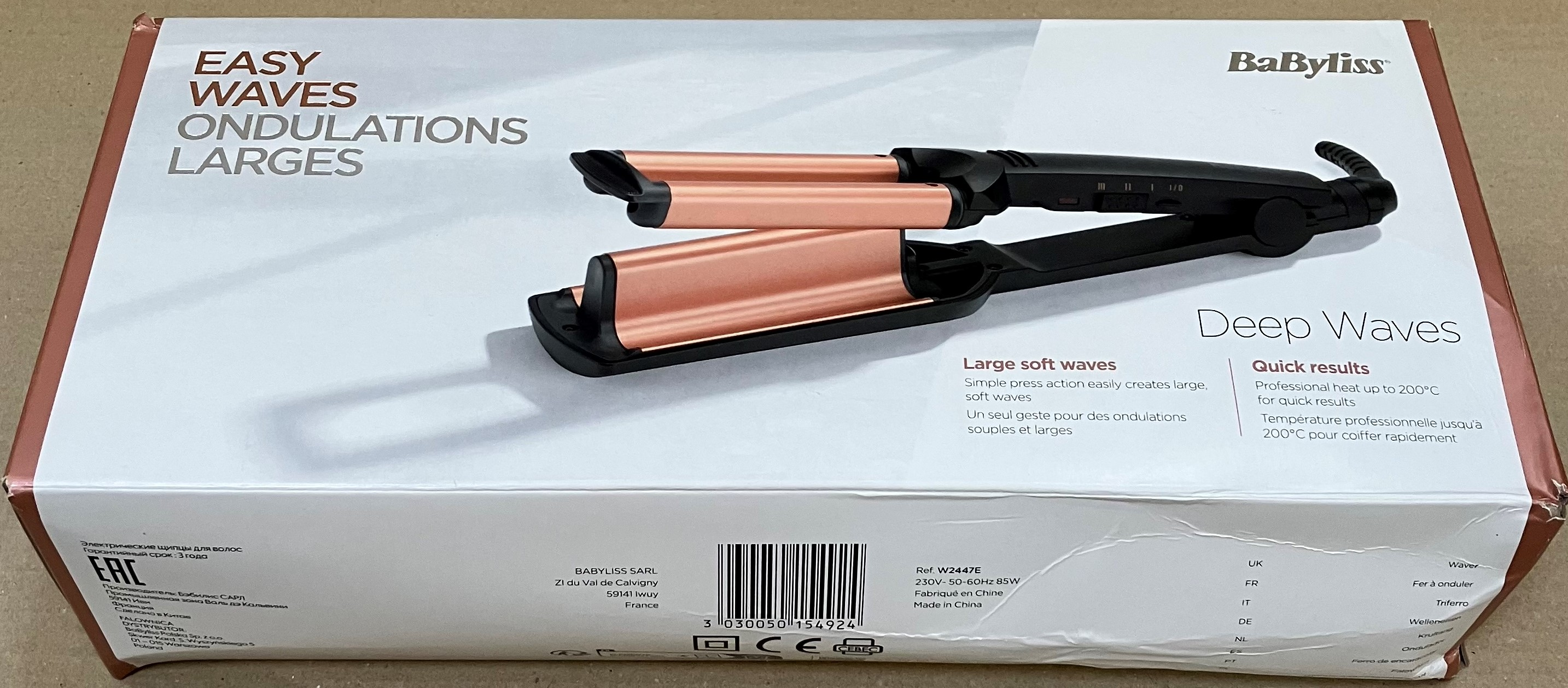 OUTLET - Falownica do włosów BABYLISS W2447E Deep Waves Czarno-złoty