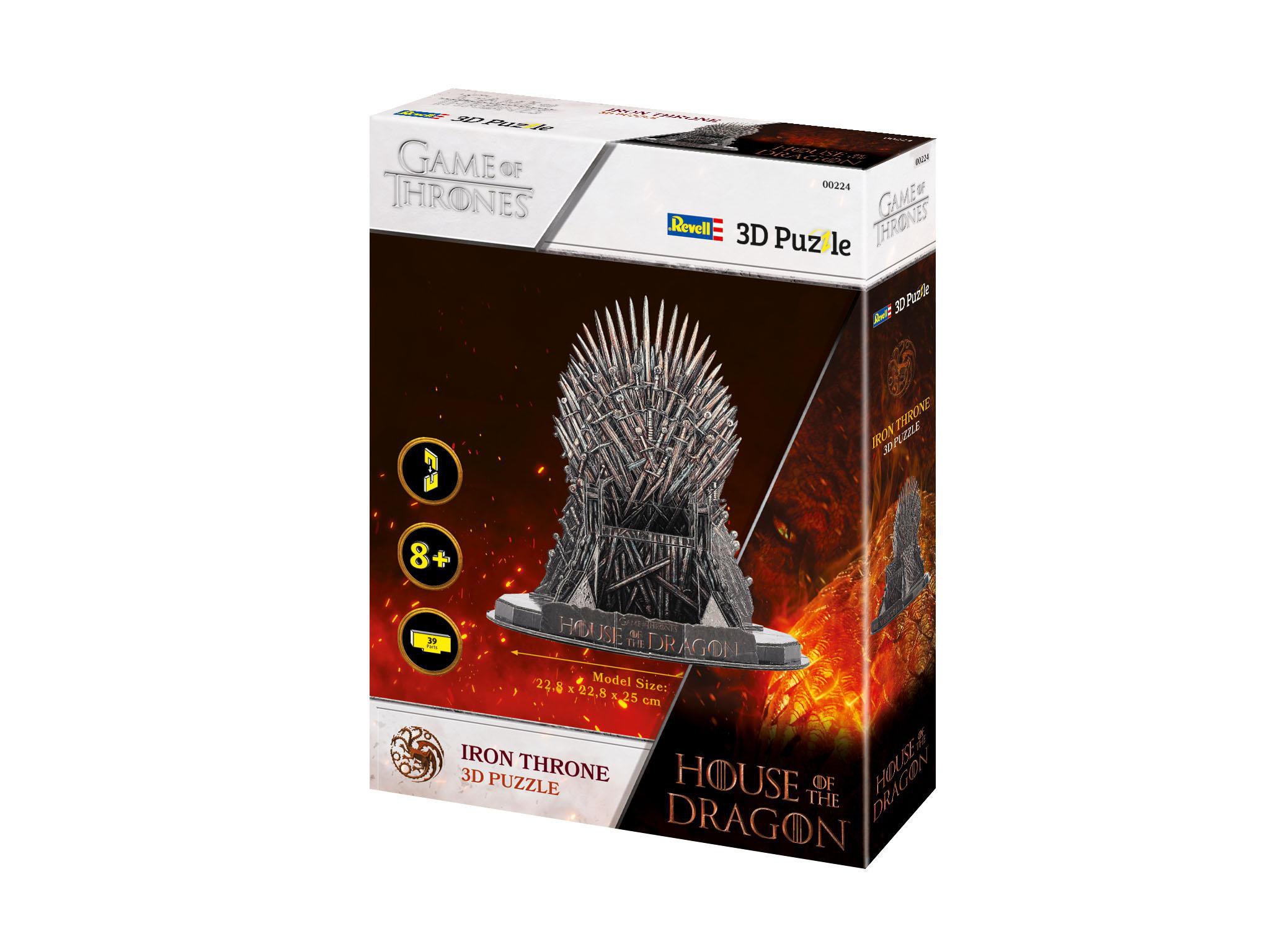 Eine Game of Thrones 3D-Puzzle-Box mit dem Eisernen Thron auf der Vorderseite.