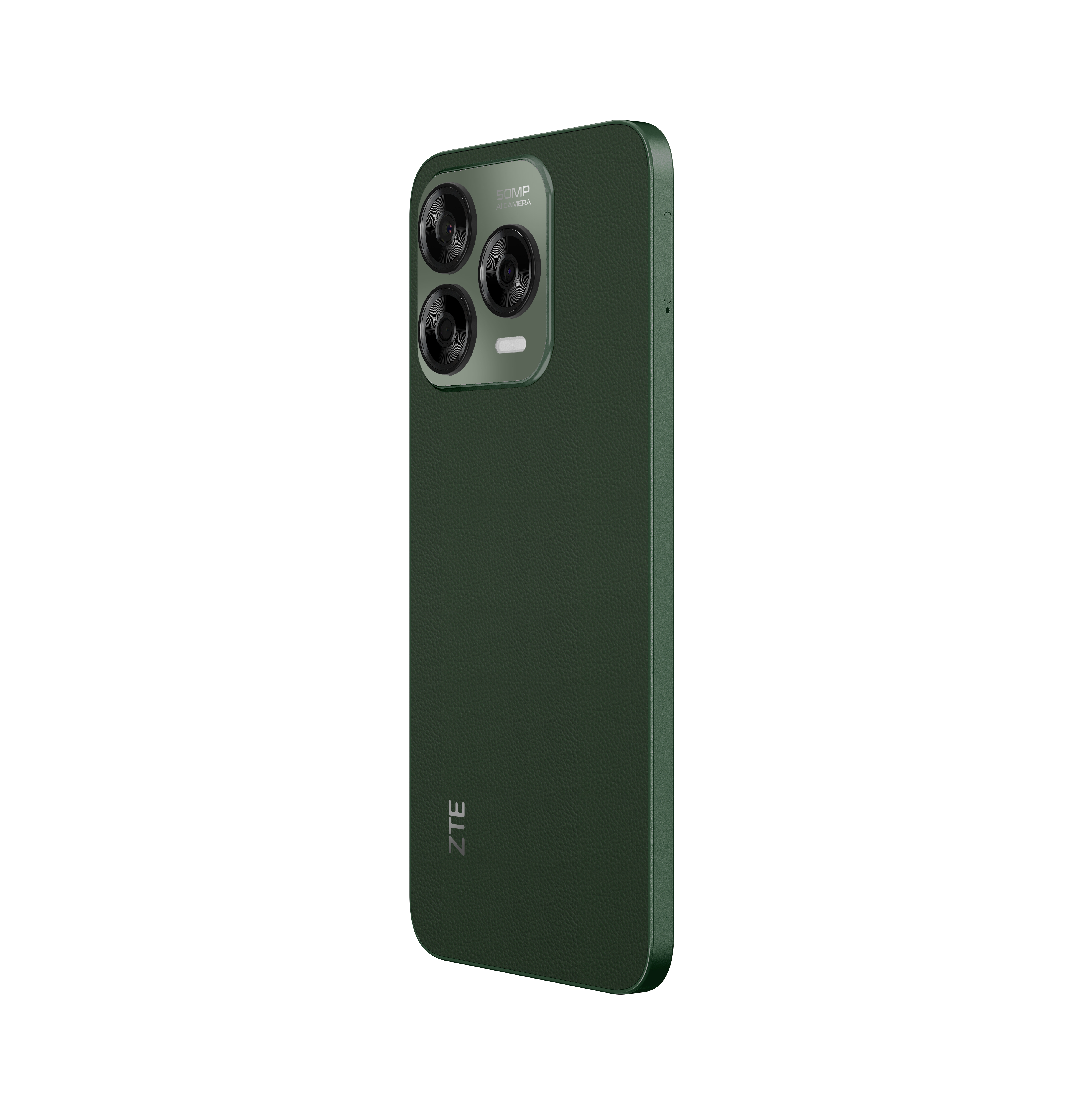 Grüner USB-Stick in einem lila Telefon, mit Kopfhörern.