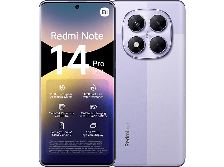 Xiaomi Redmi Note 14 Pro - 5g 256 Gb Lavender Purple