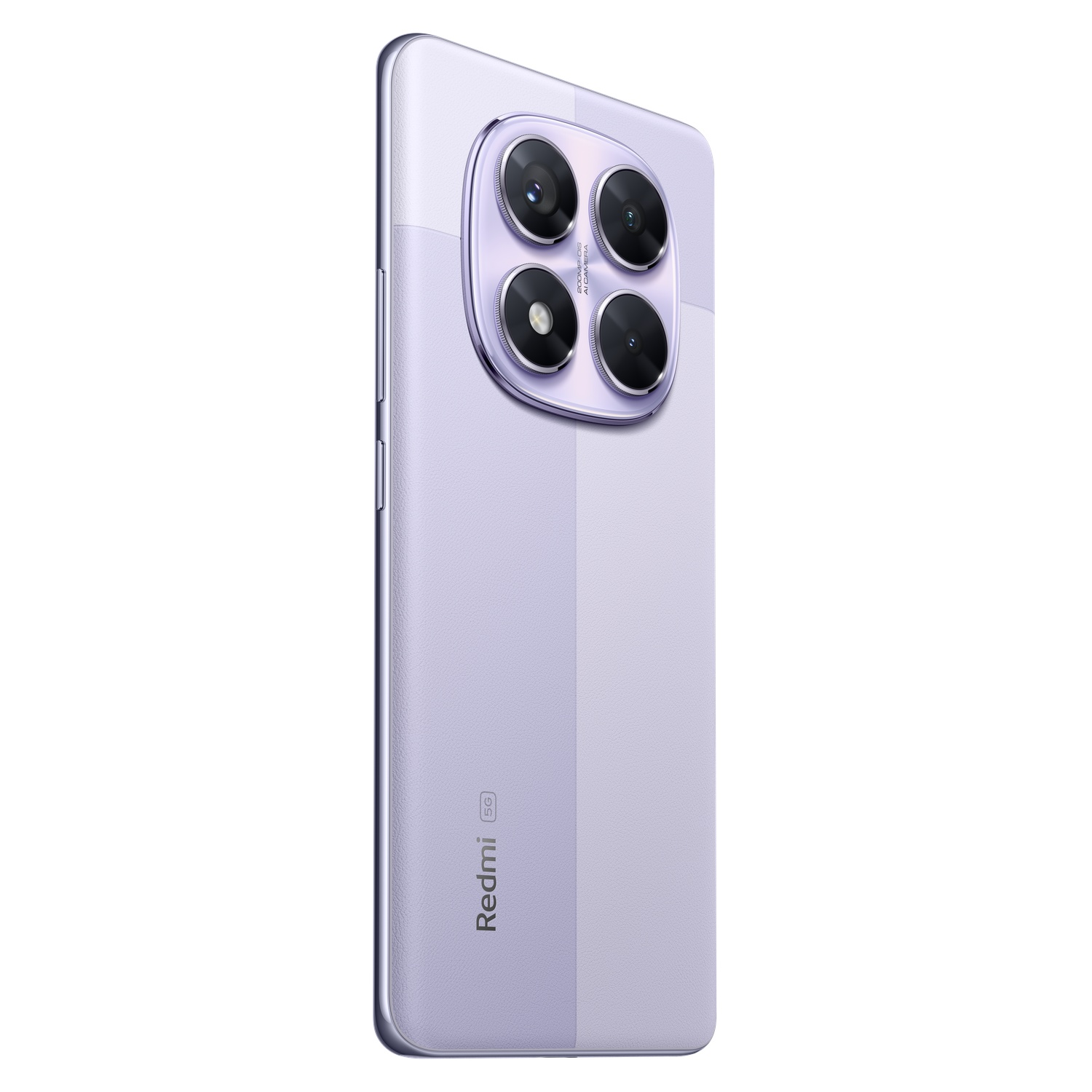 Dos d'un smartphone violet avec plusieurs caméras arrière. Le logo Redmi est présent.