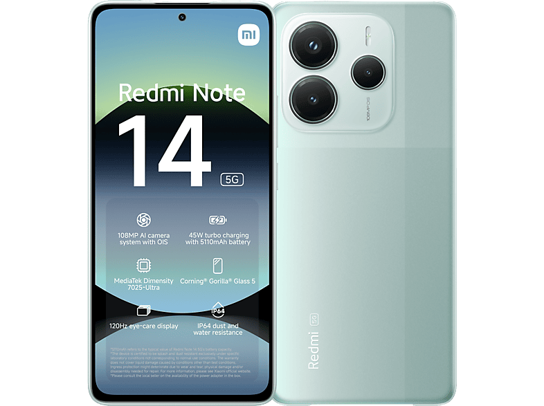 Xiaomi Redmi Note 14 - 5g 256 Gb Coral Green
