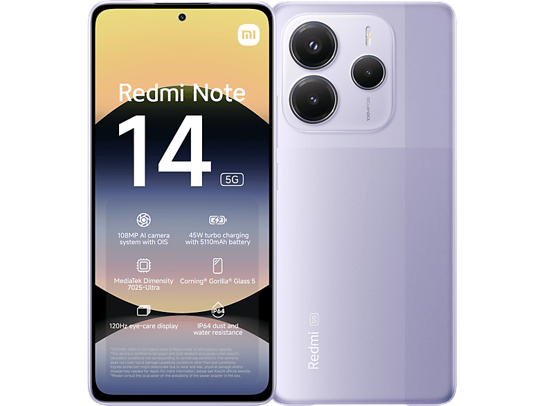 Xiaomi Redmi Note 14 - 5g 256 Gb Lavender Purple