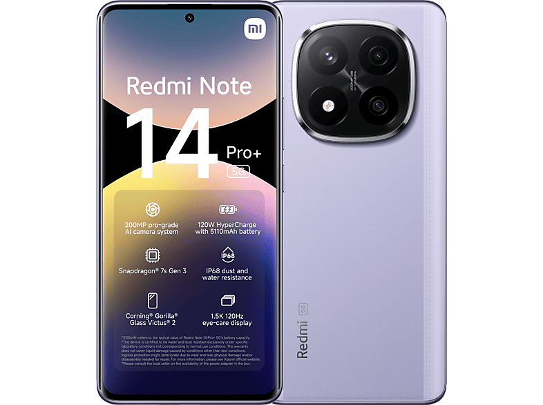 Xiaomi Redmi Note 14 Pro+ - 5g 256 Gb Lavender Purple