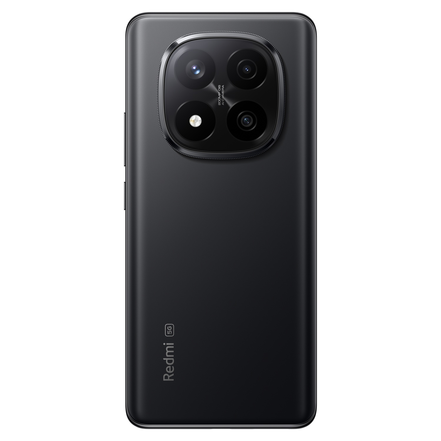 Un smartphone noir avec trois caméras arrière et un logo Redmi.