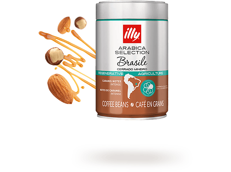 Café en grano - Illy Arábica Selection, Brasil, Notas de Caramelo, 250 g