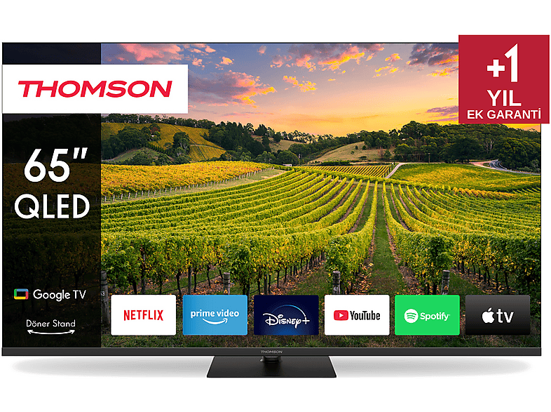 THOMSON 65QG5C14 65 inç 164 Ekran Uydu Alıcılı Ultra HD 4K Google Smart QLED TV