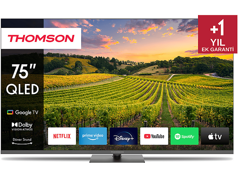 THOMSON 75QG5C14 75 inç 190 Ekran Uydu Alıcılı Google Smart Ultra HD 4K QLED TV