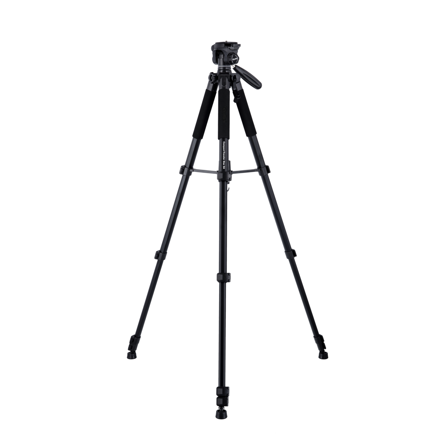 A black tripod on a black background.