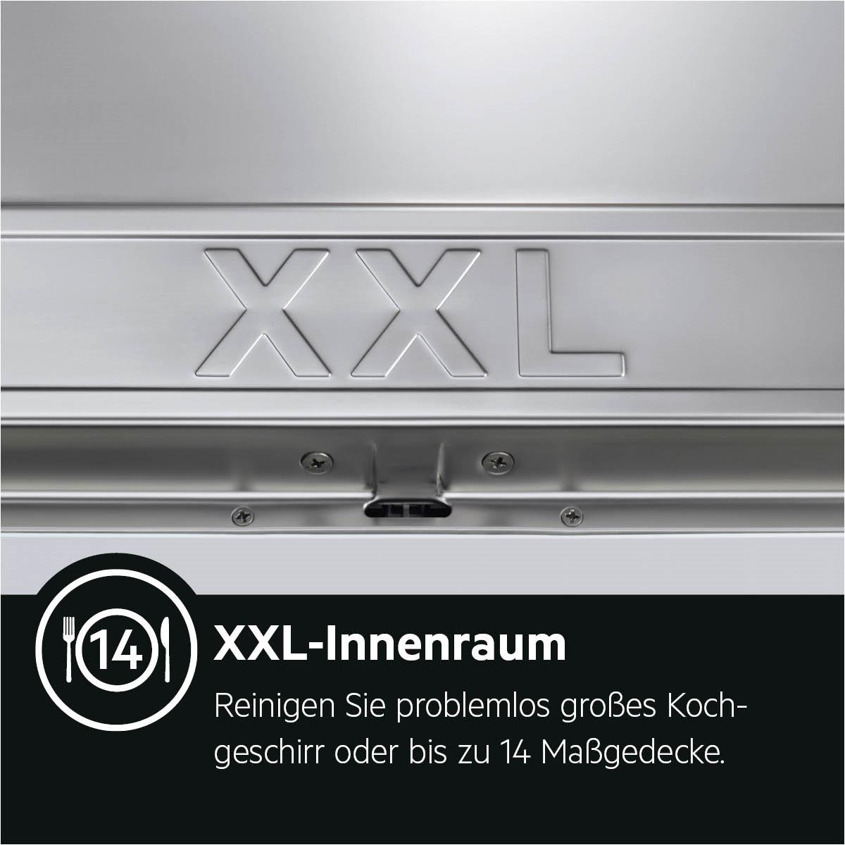 Eine Nahaufnahme eines Geräts mit einem „XXL“-Logo und den Worten „XXL-Innenraum“.