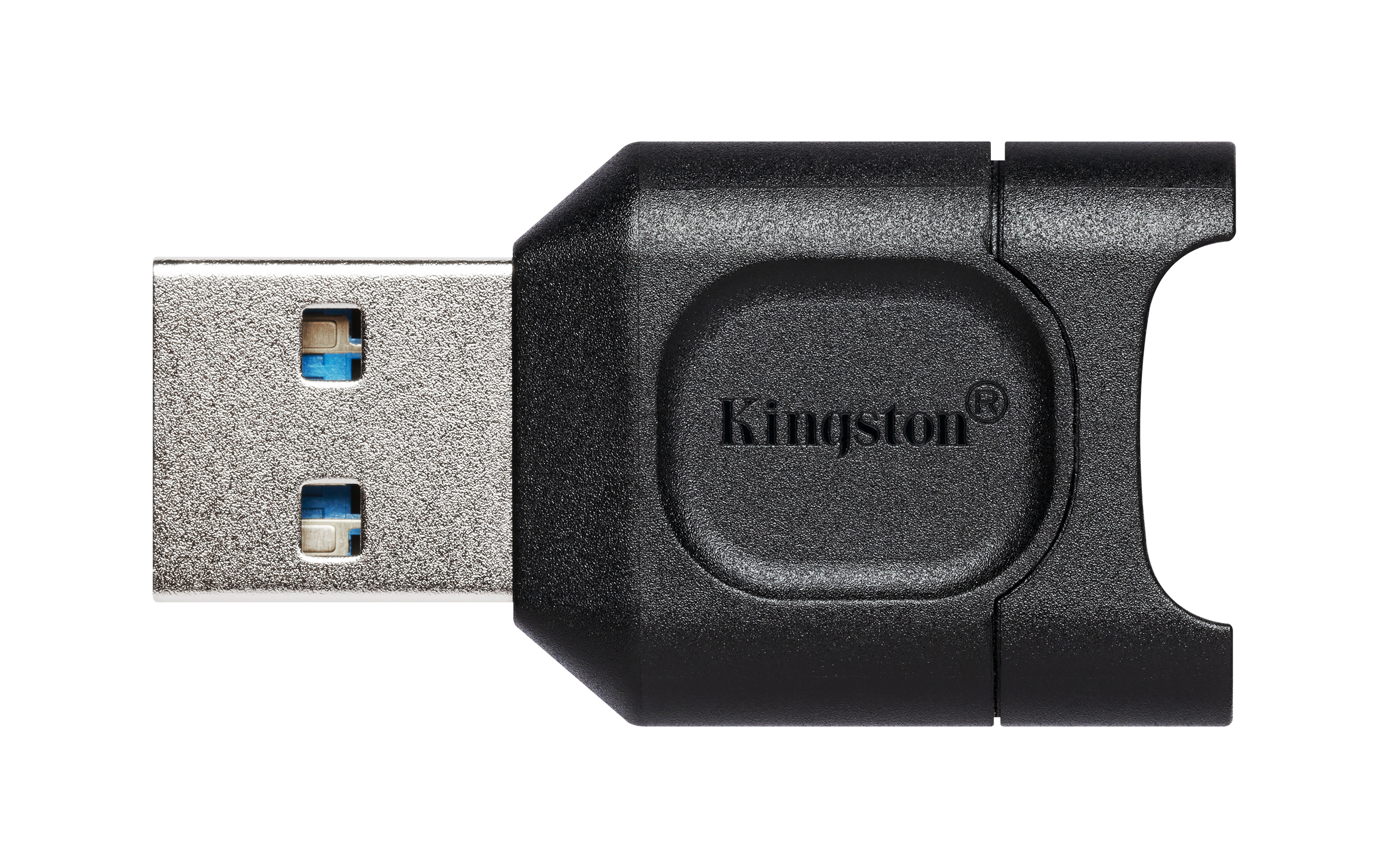 Schwarzer Kingston USB-Stick. Es ist ein kompakter USB-Stick mit Kingston-Logo auf weißem Hintergrund.