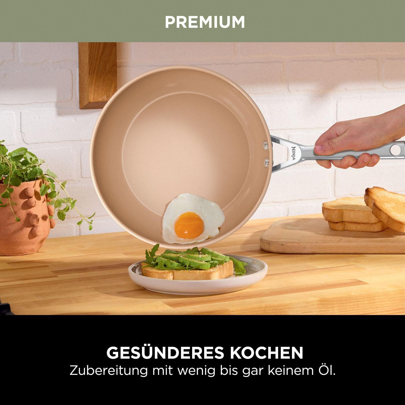 NINJA CW90026DE Extended Life Sauteuse (Aluminium, Beschichtung: Keramik, 26 cm)