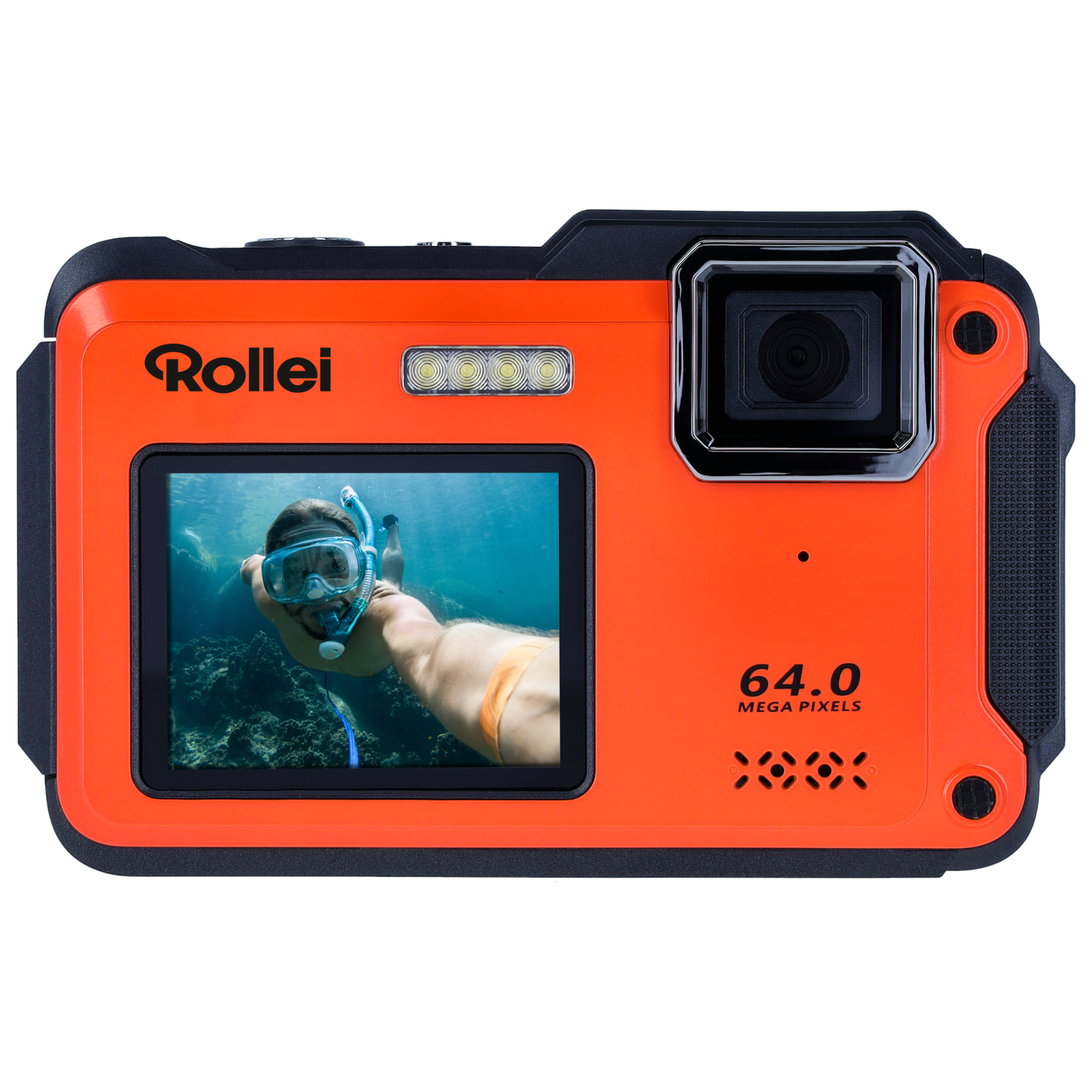 Rollei Sportsline 64 Self.oran Compactcamera Oranje