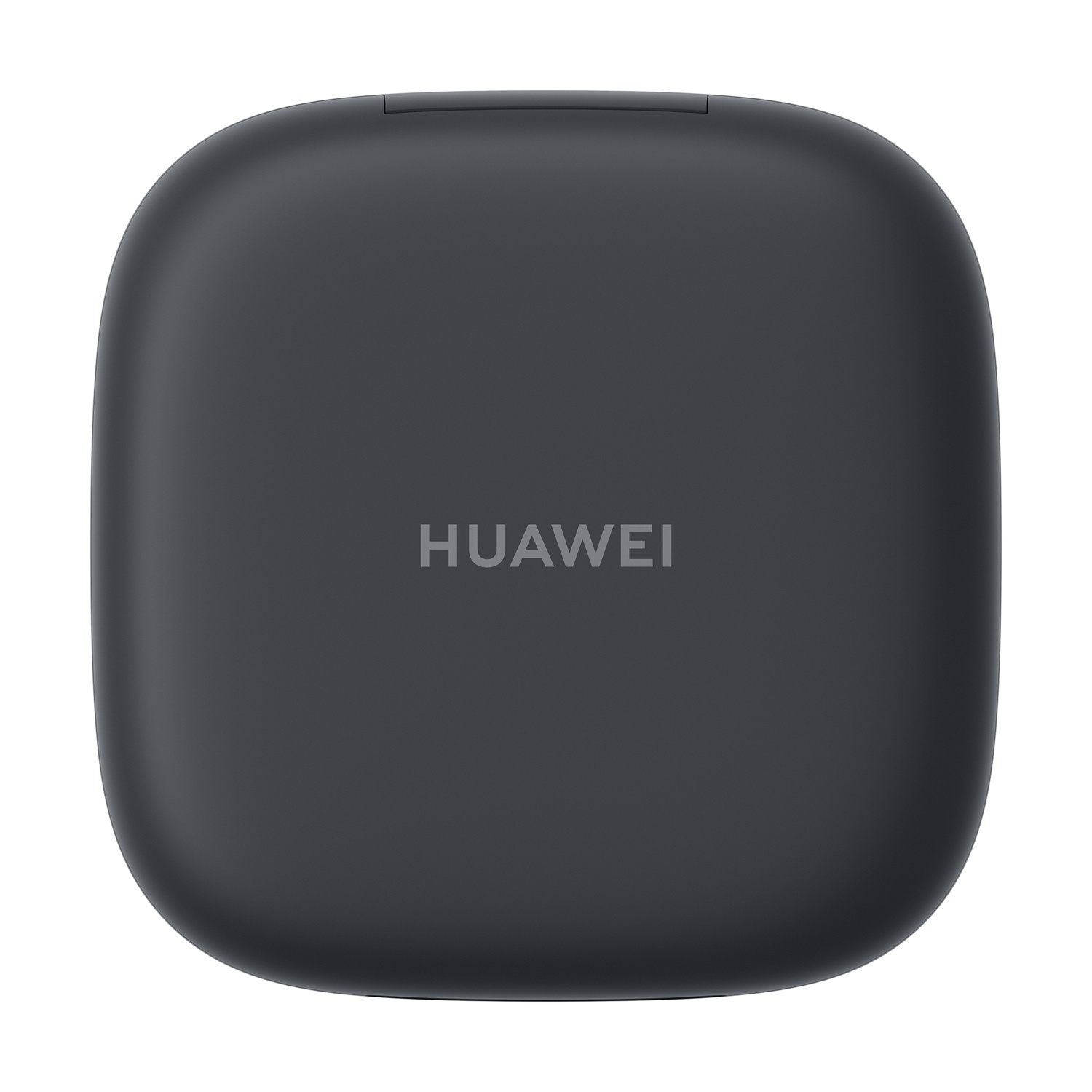Custodia Huawei grigio scuro chiusa, con il nome del marchio al centro.