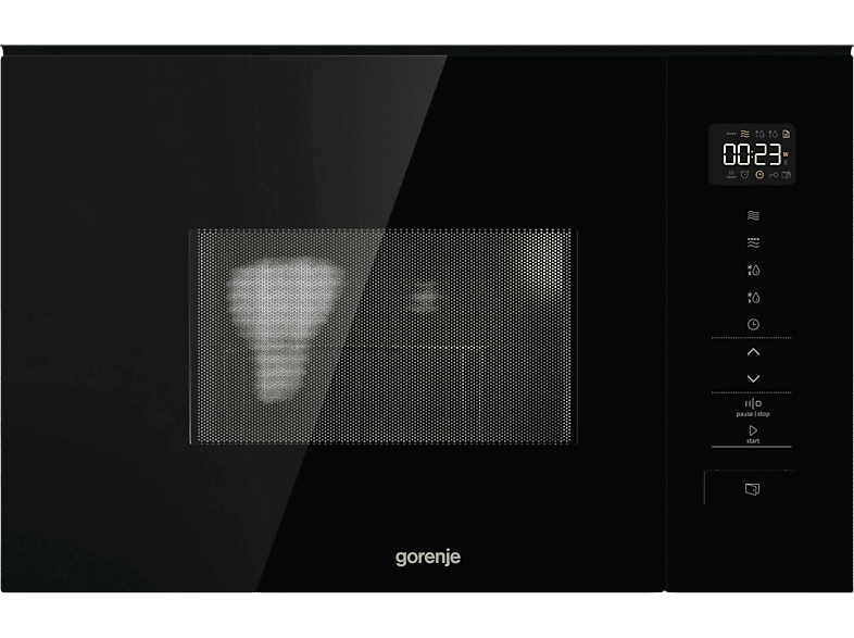 Gorenje BM201SG3BG Mikrowelle mit Grill (800 Watt, Einbaugerät, 20 l, Schwarz)