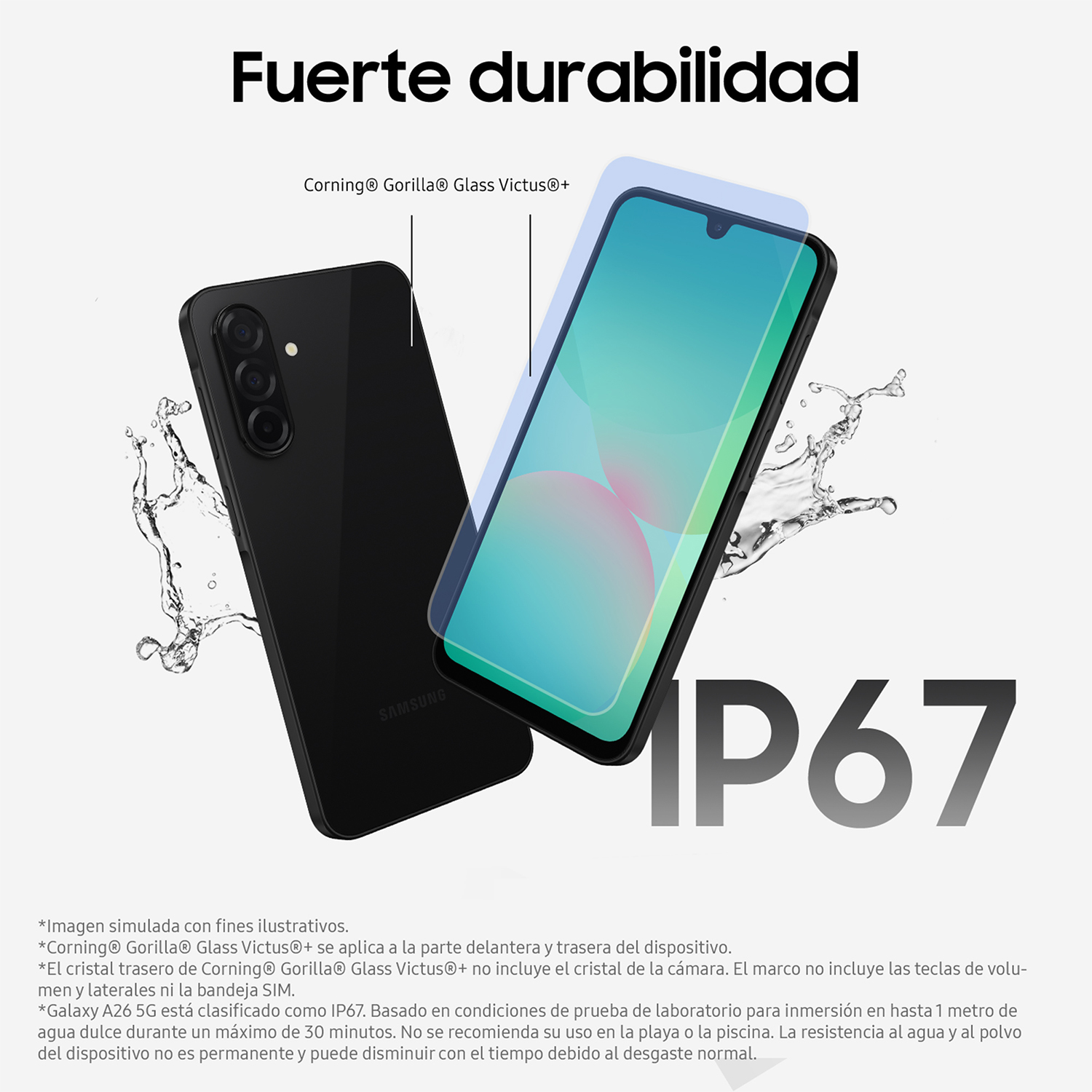Dos teléfonos Samsung, negros, con texto.