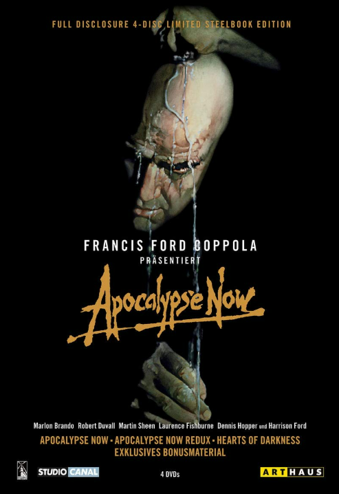 Apocalypse Now Filmplakat mit einem Gesicht und Text.