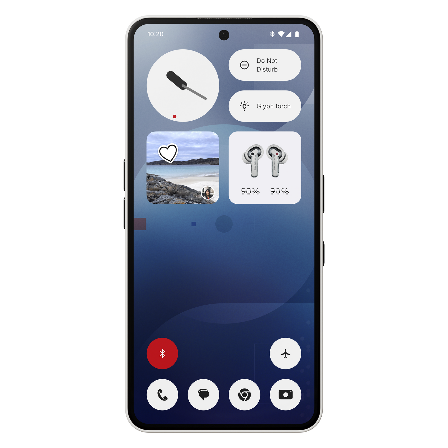 Pantalla del teléfono con una interfaz de configuración.