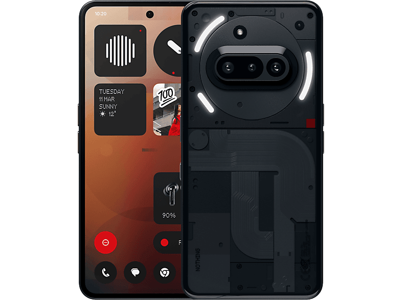 Nothing 3a, Negro, 256GB, 12GB RAM, 6.7 FHD+ AMOLED, Qualcomm® Snapdragon 7s Gen 3, 5000 mAh