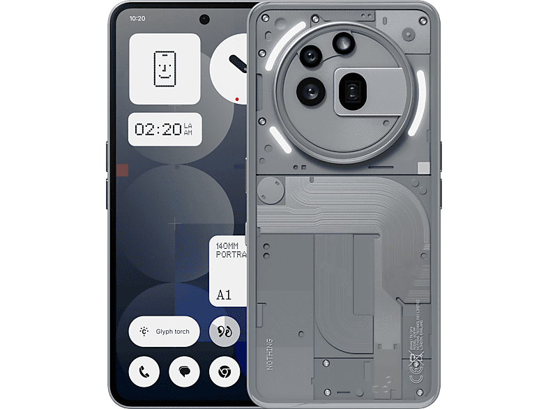 Nothing 3a Pro, Gris, 256 GB, 12 6.77 FHD+ AMOLED, Qualcomm® Snapdragon 7s Gen 3, 5000 mAh