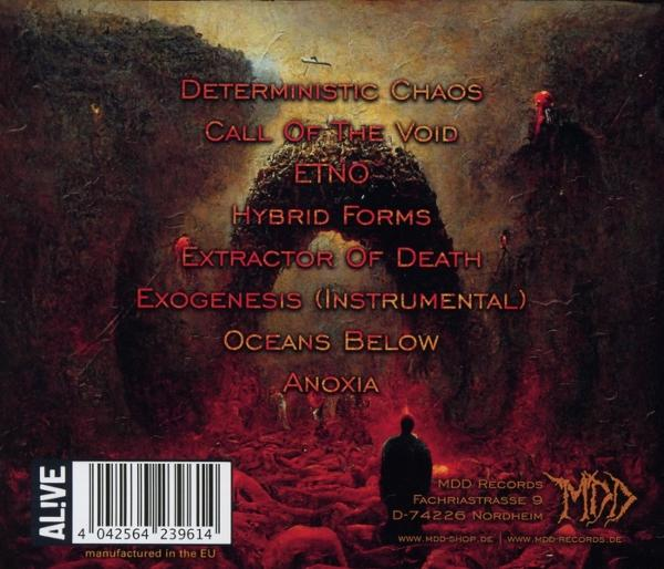 Albumcover mit dunkler Grafik. Text enthält 'Deterministic Chaos', 'Call of the Void' und 'MDD Records'.