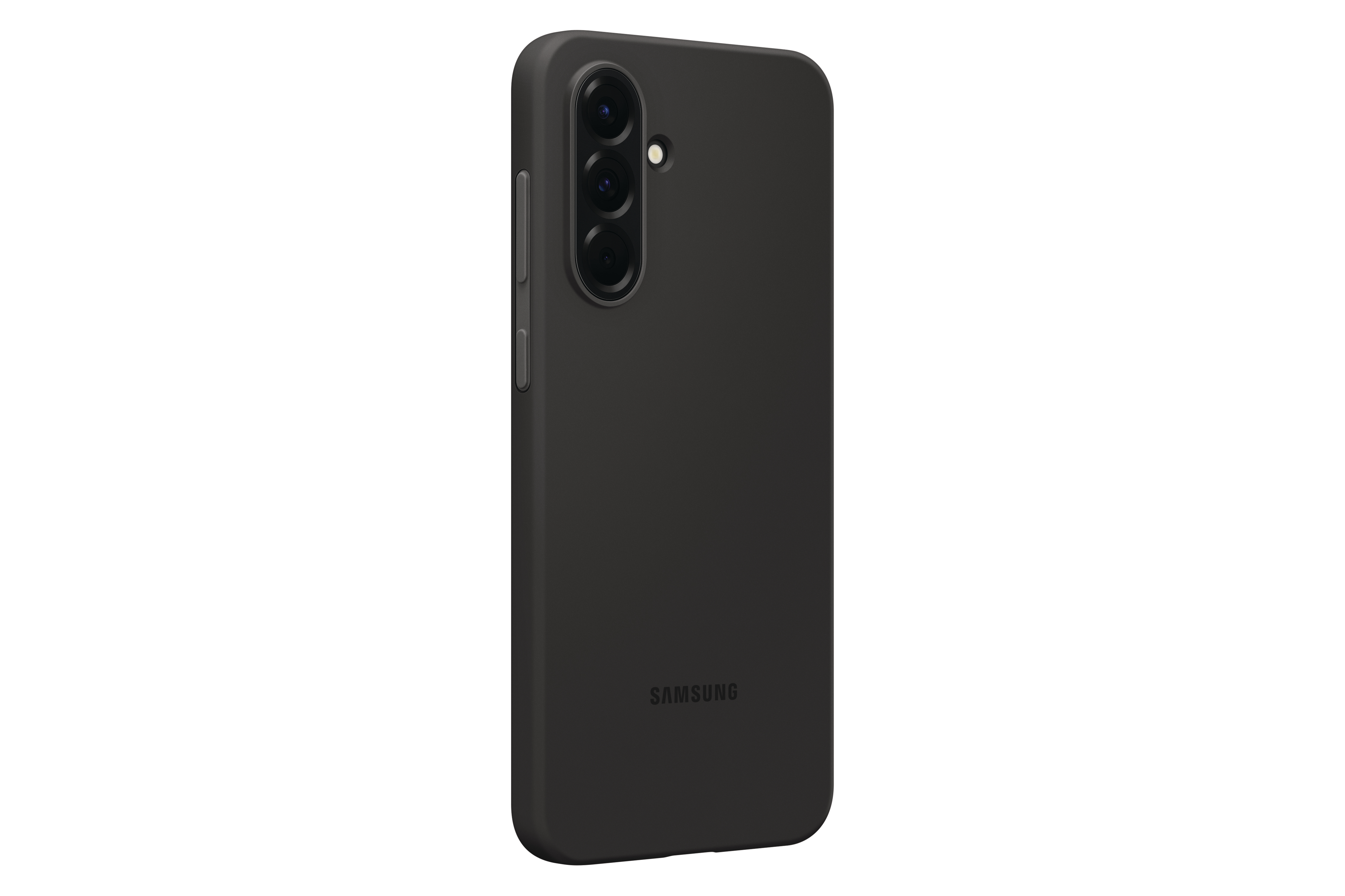 Schwarze Samsung-Handyhülle mit drei Kameras.
