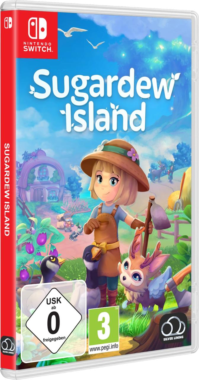 Eine Nintendo Switch Spielverpackung mit einer farbenfrohen Illustration.