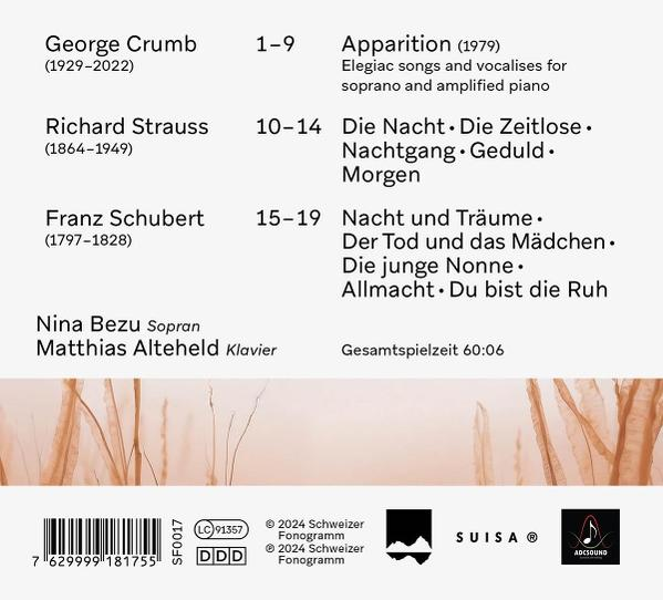 CD-Cover mit Text über Musik, Komponisten und einem Barcode.