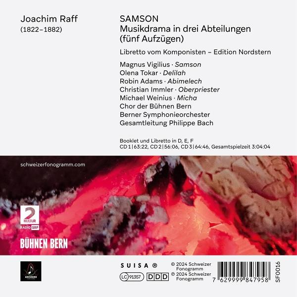 Notenblatt-Cover für Samson Musikdrama in drei Akten, mit Text und Logo.
