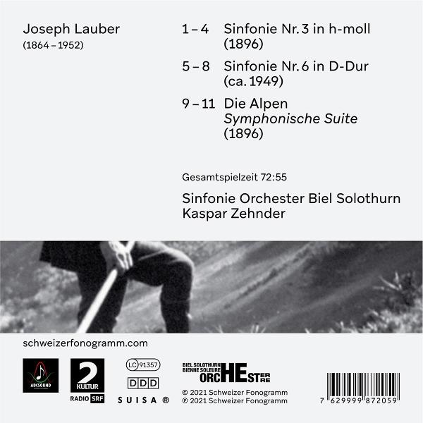 Notenblatt-Cover mit Text. Enthält Komponist, Titel, Orchesterdetails und Logos.