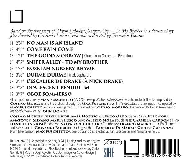 Ein schwarz-weißes CD-Cover mit Text in mehreren Sprachen ist zu sehen.
